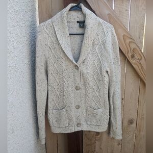Eddie Bauer Button Cable Cardigan Sweater